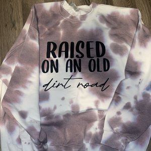 Raised on an Old Dirt Road Brown Spotted Crewneck Sweatshirt X Large